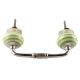 Pea Green Striped Ceramic Bridge Handles